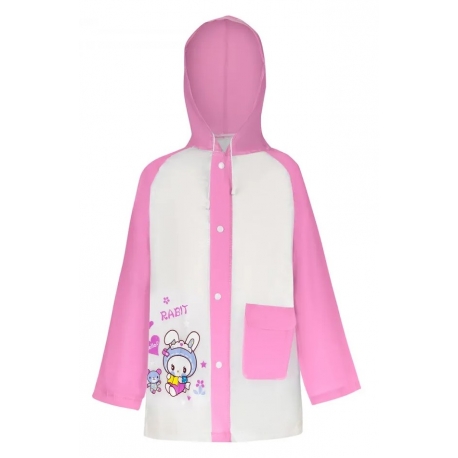 Płaszcz Przeciwdeszczowy dziecięcy z nadrukiem RABBIT 100-115cm PEL-DZ-7M różowy