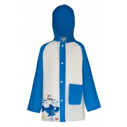 Płaszcz Przeciwdeszczowy dziecięcy z nadrukiem SHARK 125-135cm PEL-DZ-8XL niebieski