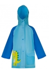 Płaszcz Przeciwdeszczowy dziecięcy z daszkiem nadruk DINOZAUR 125-135cm PEL-DZ-10XL niebieski
