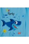 Płaszcz Przeciwdeszczowy dziecięcy z daszkiem nadruk SHARK 125-135cm PEL-DZ-12XL niebieski