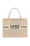 Torba miejska tote bag PARIS na zakupy na plażę z nadrukiem na zamek TOR-785 beż