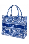 Torba miejska tote bag PARIS na zakupy na plażę z nadrukiem na zamek TOR-784 niebieska