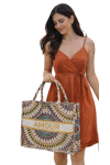 Torba miejska tote bag  shopper na zakupy na plażę AMOUR styl BOHO na zamek TOR-775