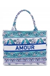 Torba miejska tote bag  shopper na zakupy na plażę AMOUR styl BOHO na zamek TOR-773