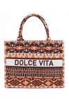 Torba miejska tote bag  shopper na zakupy na plażę DOLCE VITA styl BOHO na zamek TOR-769
