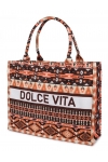 Torba miejska tote bag  shopper na zakupy na plażę DOLCE VITA styl BOHO na zamek TOR-769