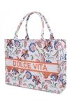 Torba miejska tote bag  shopper na zakupy na plażę DOLCE VITA styl BOHO na zamek TOR-768