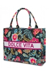 Torba miejska tote bag  shopper na zakupy na plażę DOLCE VITA styl FOLKOWY na zamek TOR-766
