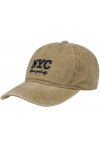 Czapka z daszkiem bawełniana dżokejka NYC unisex bejsbolówka regulowana CZ-M-105 Beż