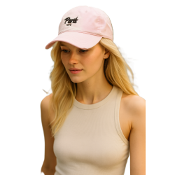 Czapka z daszkiem bawełniana dżokejka PARIS VINTAGE unisex bejsbolówka CZ-M-104 Róż