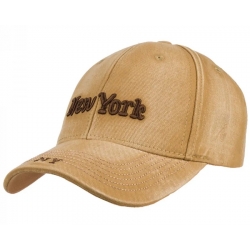 Czapka z daszkiem bawełniana dżokejka NEW YORK unisex bejsbolówka CZ-M-102 Beż