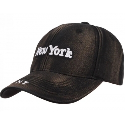 Czapka z daszkiem bawełniana dżokejka NEW YORK unisex bejsbolówka CZ-M-102 Czarny