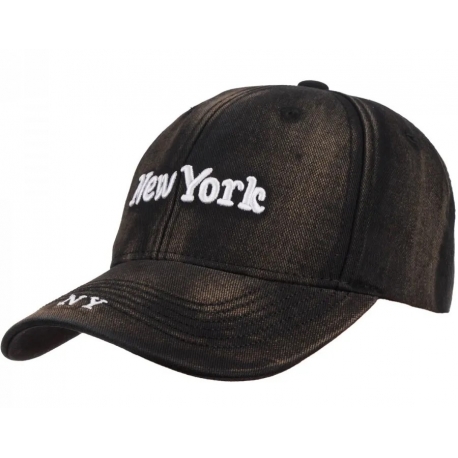 Czapka z daszkiem bawełniana dżokejka NEW YORK unisex bejsbolówka CZ-M-102 Czarny
