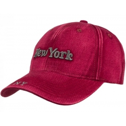 Czapka z daszkiem bawełniana dżokejka NEW YORK unisex bejsbolówka CZ-M-102 Róż