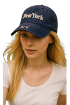 Czapka z daszkiem bawełniana dżokejka NEW YORK unisex bejsbolówka CZ-M-102 Granat