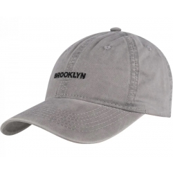 Czapka z daszkiem bawełniana dżokejka BROOKLYN unisex bejsbolówka CZ-M-93 Szary