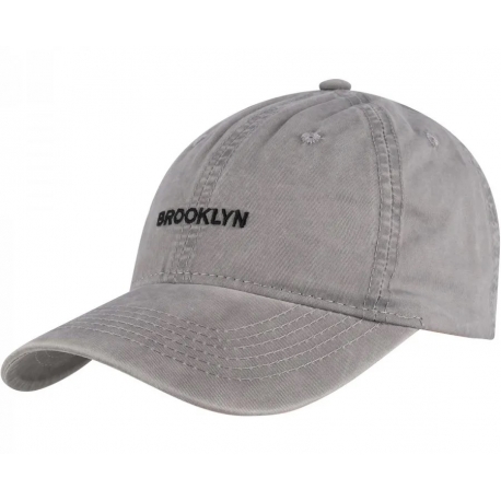 Czapka z daszkiem bawełniana dżokejka BROOKLYN unisex bejsbolówka CZ-M-93 Szary