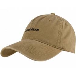 Czapka z daszkiem bawełniana dżokejka BROOKLYN unisex bejsbolówka regulowana CZ-M-93 Beż