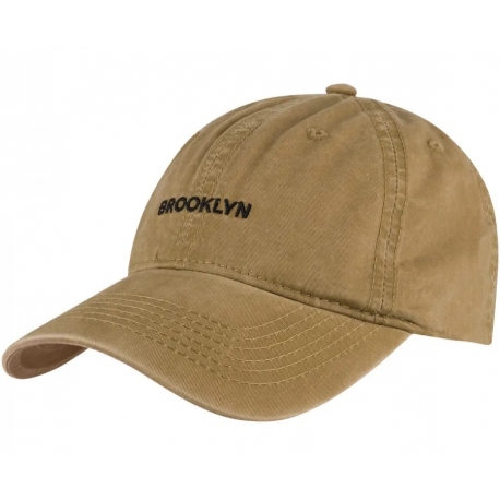 Czapka z daszkiem bawełniana dżokejka BROOKLYN unisex bejsbolówka regulowana CZ-M-93 Camel