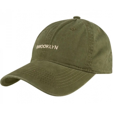 Czapka z daszkiem bawełniana dżokejka BROOKLYN unisex bejsbolówka regulowana CZ-M-93 Khaky