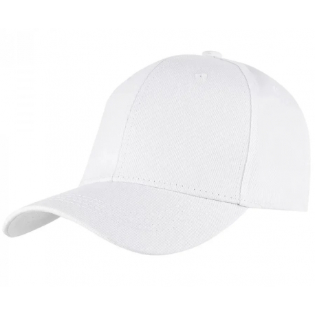 Czapka z daszkiem bawełniana dżokejka GŁADKA unisex bejsbolówka regulowana CZ-F-2 Biały 1