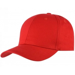 Czapka z daszkiem bawełniana dżokejka GŁADKA unisex bejsbolówka regulowana CZ-F-2 Czerwony 32
