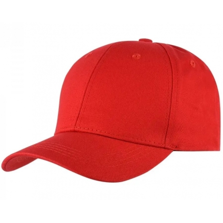 Czapka z daszkiem bawełniana dżokejka GŁADKA unisex bejsbolówka regulowana CZ-F-2 Czerwony 32
