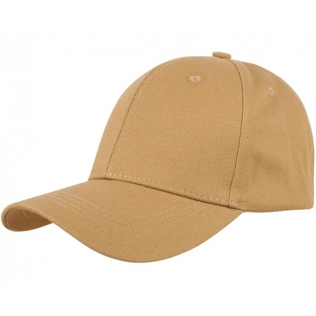 Czapka z daszkiem bawełniana dżokejka GŁADKA unisex bejsbolówka regulowana CZ-F-2 jasny brąz 16