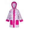 Płaszcz Przeciwdeszczowy dziecięcy z motywem KWIATKI 115-125cm PEL-DZ-14L fuksja