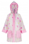 Płaszcz Przeciwdeszczowy dziecięcy z motywem KOKARDKI 100-115cm PEL-DZ-15M różowy