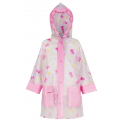 Płaszcz Przeciwdeszczowy dziecięcy z motywem KOKARDKI 100-115cm PEL-DZ-15M różowy