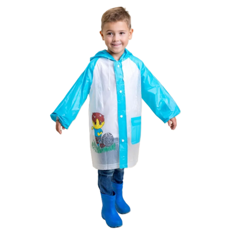 Płaszcz Przeciwdeszczowy dziecięcy peleryna z motywem PIŁKARZA 100-115cm PEL-DA-4M niebieska
