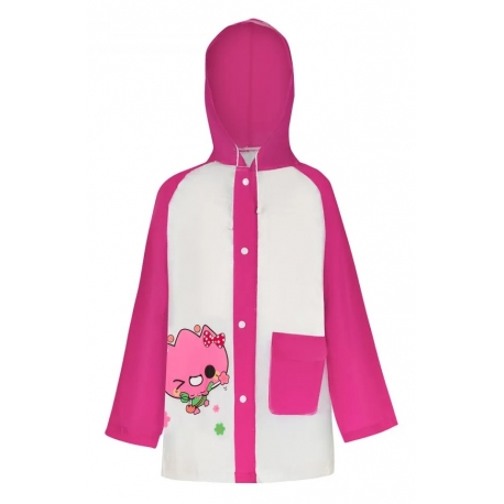 Płaszcz Przeciwdeszczowy dziecięcy peleryna z motywem KRESKÓWKOWYM 100-115cm PEL-DA-2M fuksja